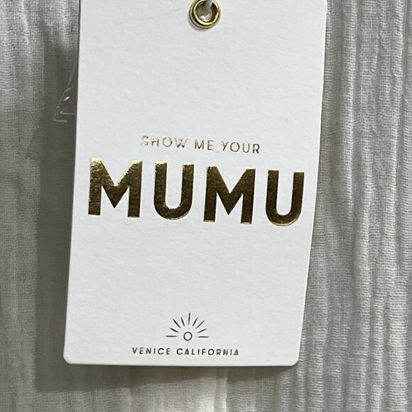 Show Me Your Mumu Coverup Womens S Cream Captain Button Down Gauze Maxi Beachy - Picture 4 of 10